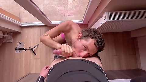 Mature chick's big cock ride