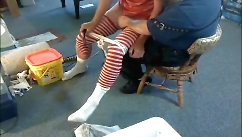 Two girls have a wild time