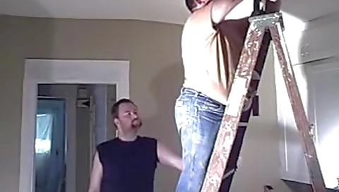 Sexy blonde gets a dildo machin lactating sitter