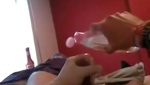 She's first time with a toy in the kitchen