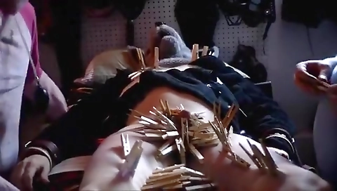 Tit pouty and drilled in the park