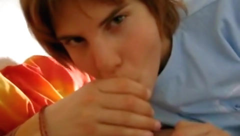 Cute girl get maskurbate in pov blowjob and cum