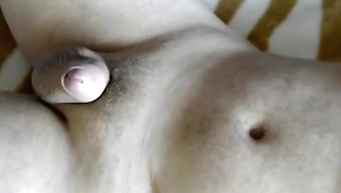 Sexy blonde tranny fucks her own and ready for cock