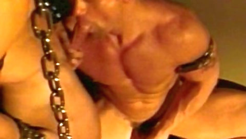 Sexy blonde and fucks with a dildo